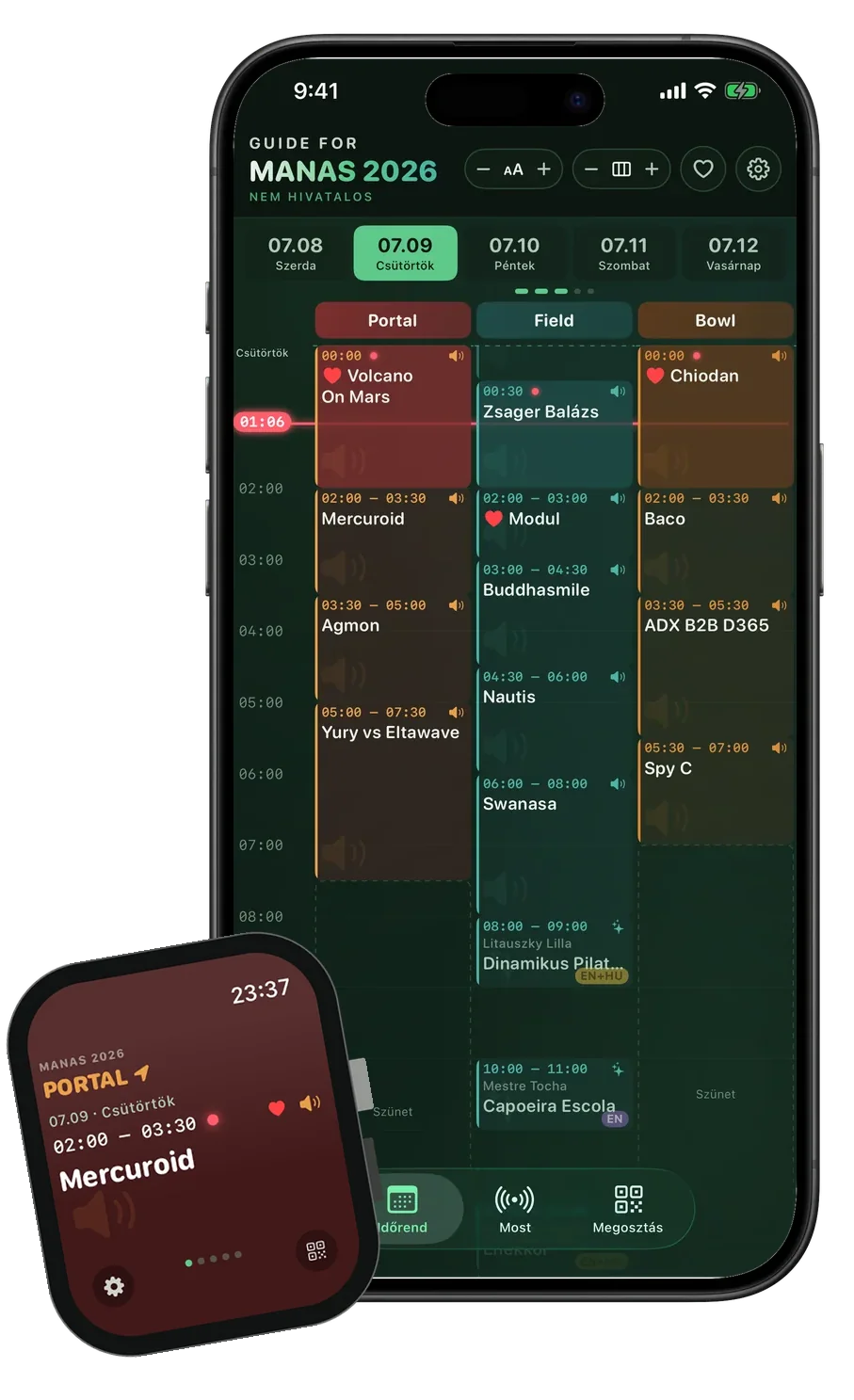 Folyamatos és napi nézet · Apple Watch